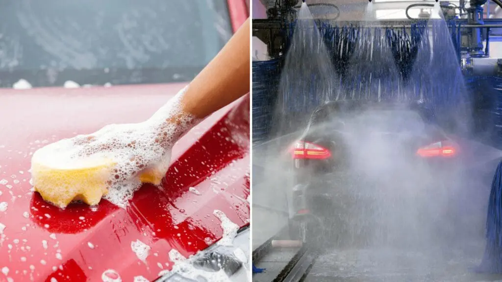 Comparison of a hand car wash using a sponge and an automated car wash system